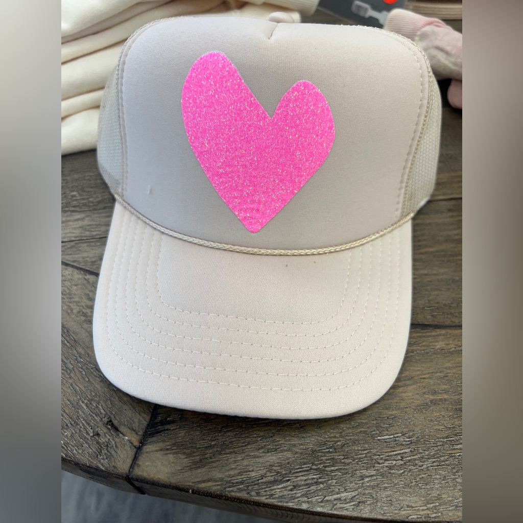 Tan Heart Trucker Hat